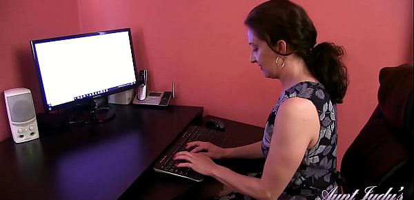  AuntJudys - 43yo FULL-BUSH Amateur Cherise at the Office (Panties)